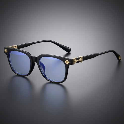 Gafas protectoras de luz azul con adornos.
