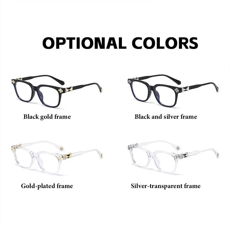 Gafas protectoras de luz azul con adornos.