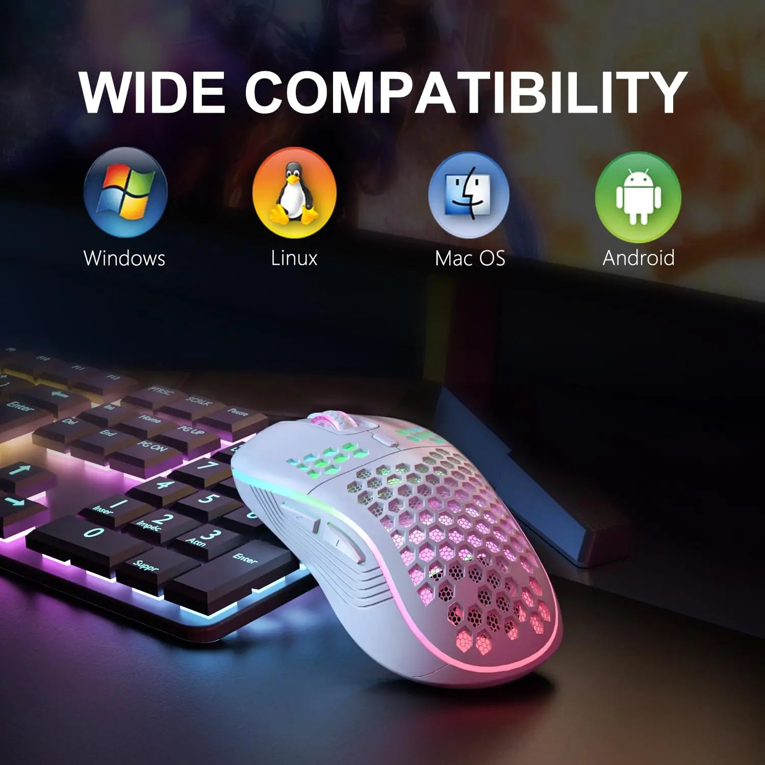 Ratón gaming RGB inalámbrico