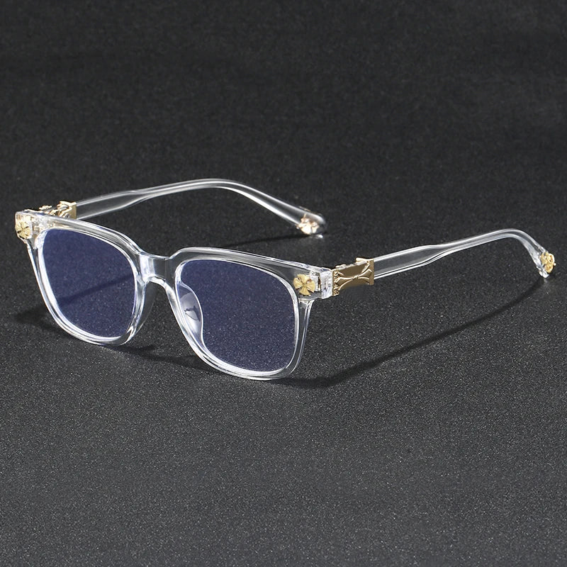 Gafas protectoras de luz azul con adornos.