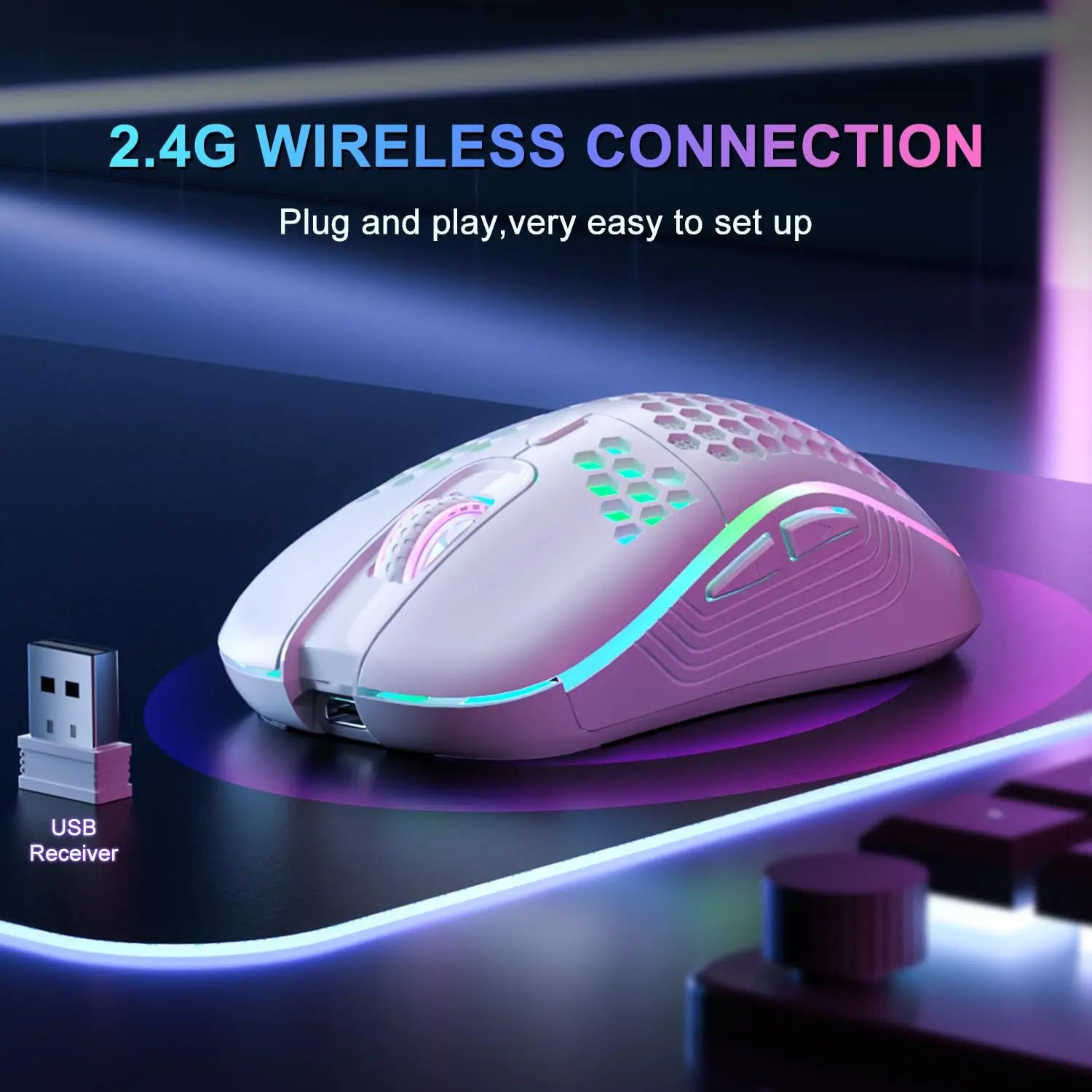 Ratón gaming RGB inalámbrico