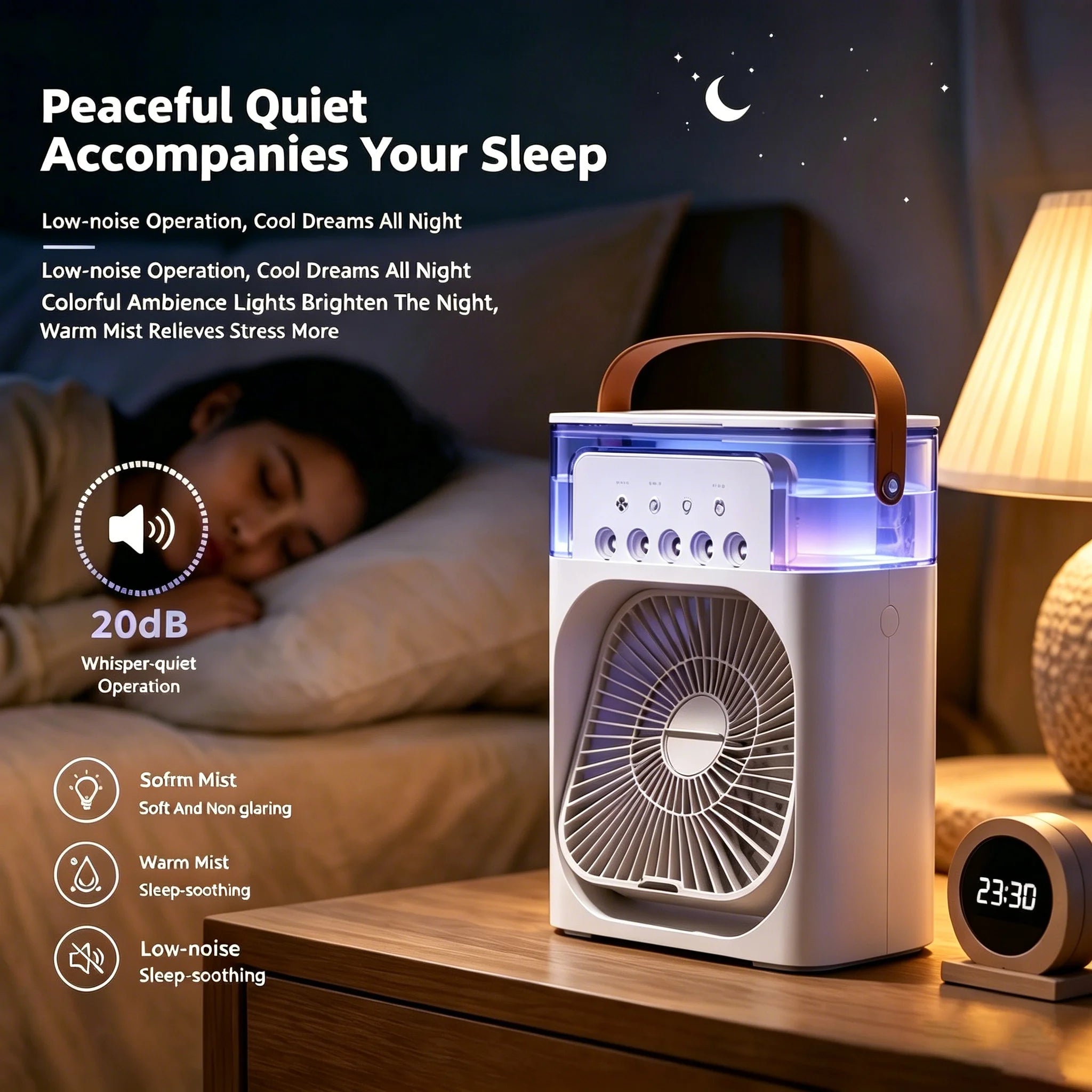 Ventilador de escritorio USB + humidificador