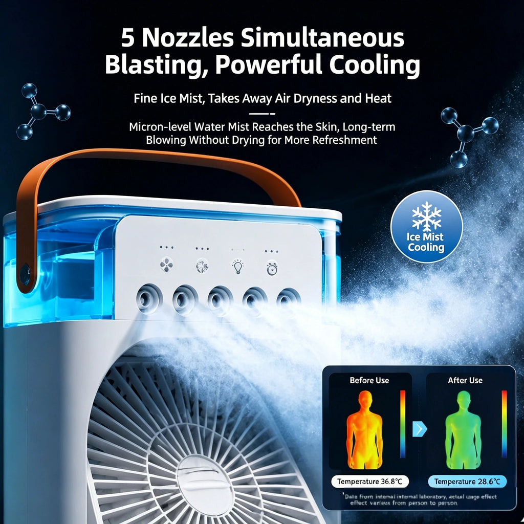 Ventilador de escritorio USB + humidificador
